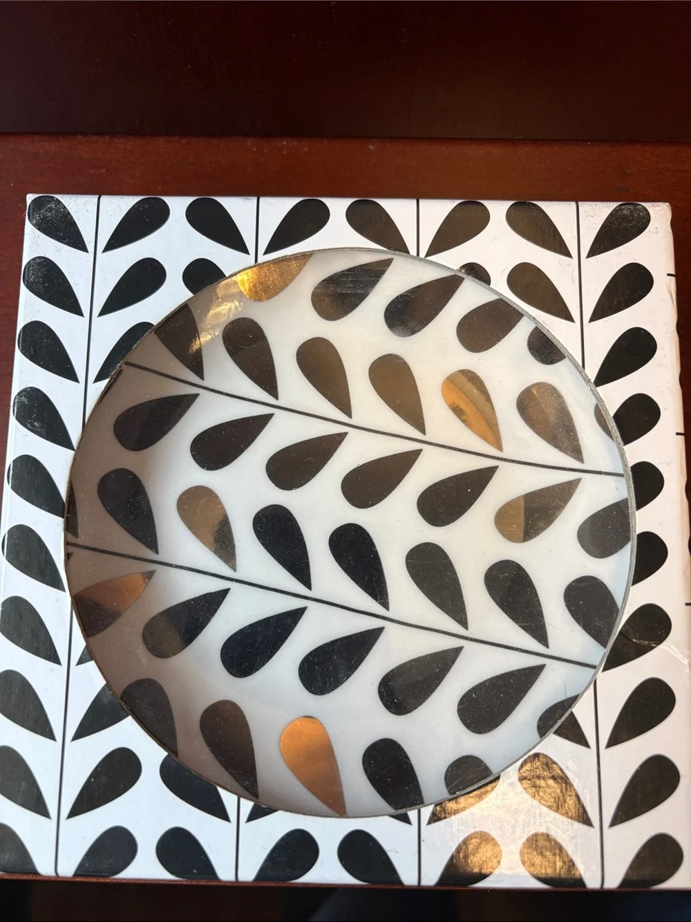 Macy's Black, White & Gold Designer Dessert Plate Set - 4-Pack